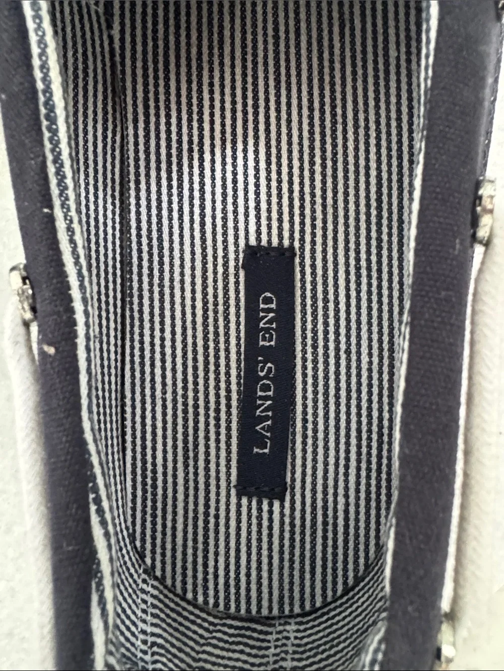 Lands' End Men’s or Women’s Navy Canvas Deck Shoes with White Laces